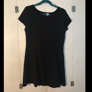 Black textured skater dress